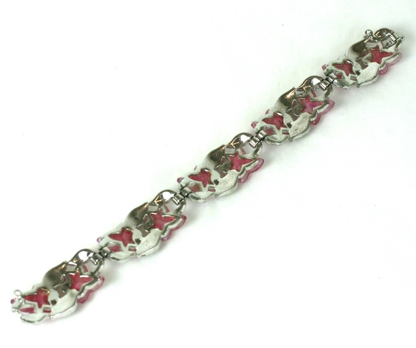 Marcel Boucher Molded Glass and Paste Bracelet In Excellent Condition For Sale In New York, NY