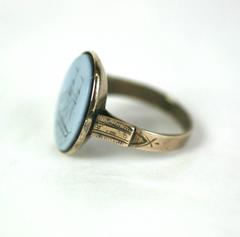 Victorian Agate Intaglio Ship Ring