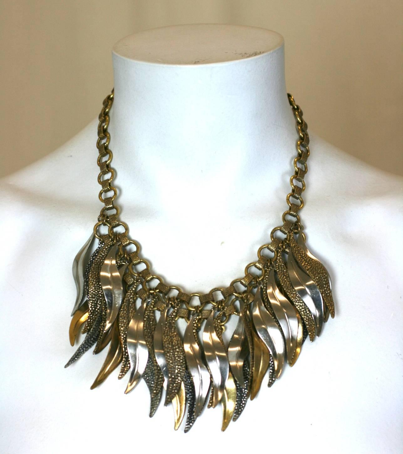 French Multi Leaf Fringe Necklace In Excellent Condition In New York, NY
