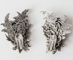 Elaborate Woven Cut Steel Bead Earrings by Leru