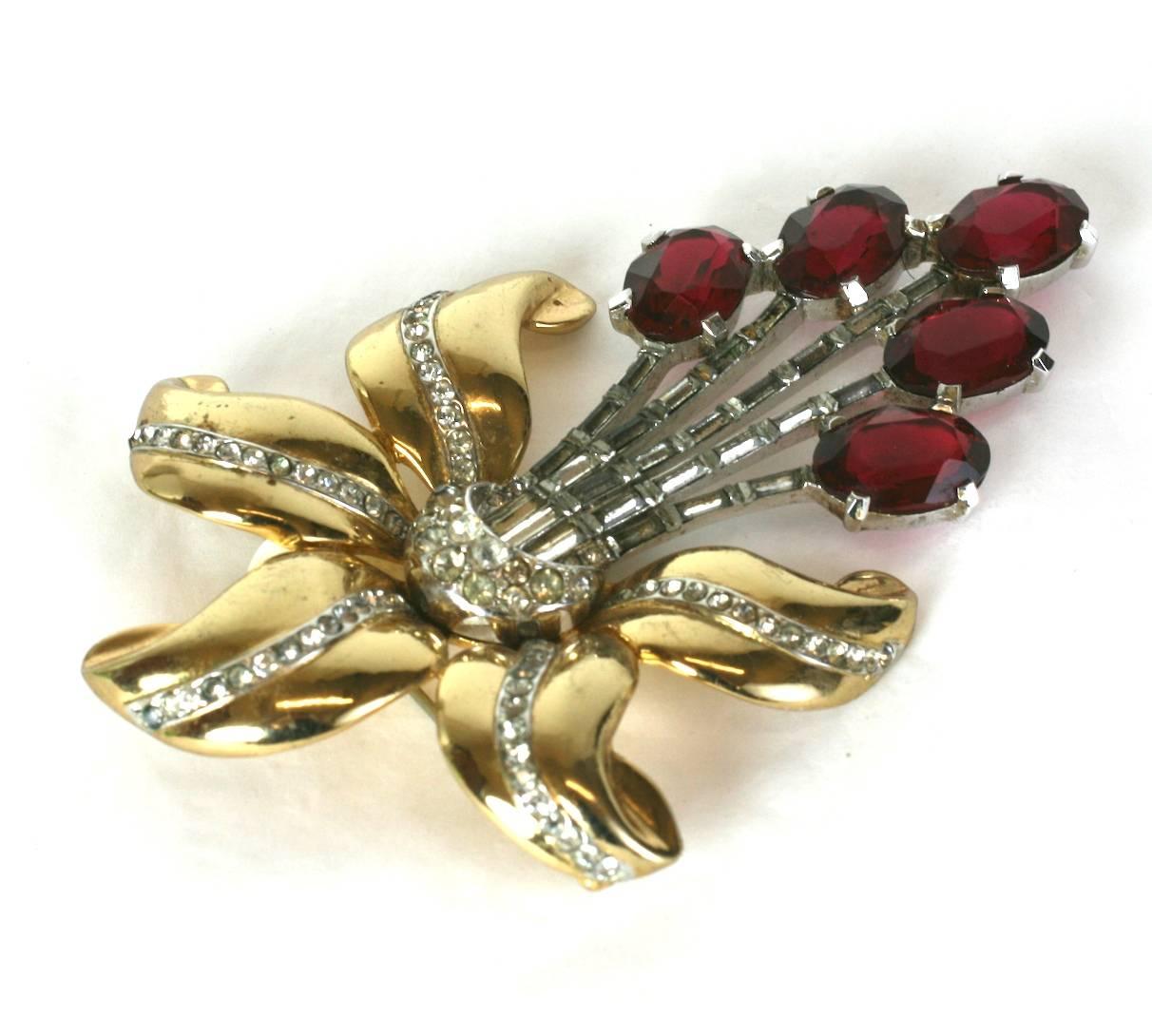 Huge Coro Retro Ruby Lily In Excellent Condition For Sale In New York, NY