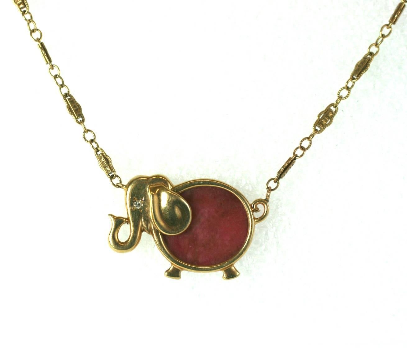 Charming Elephant Pendant In Excellent Condition In New York, NY