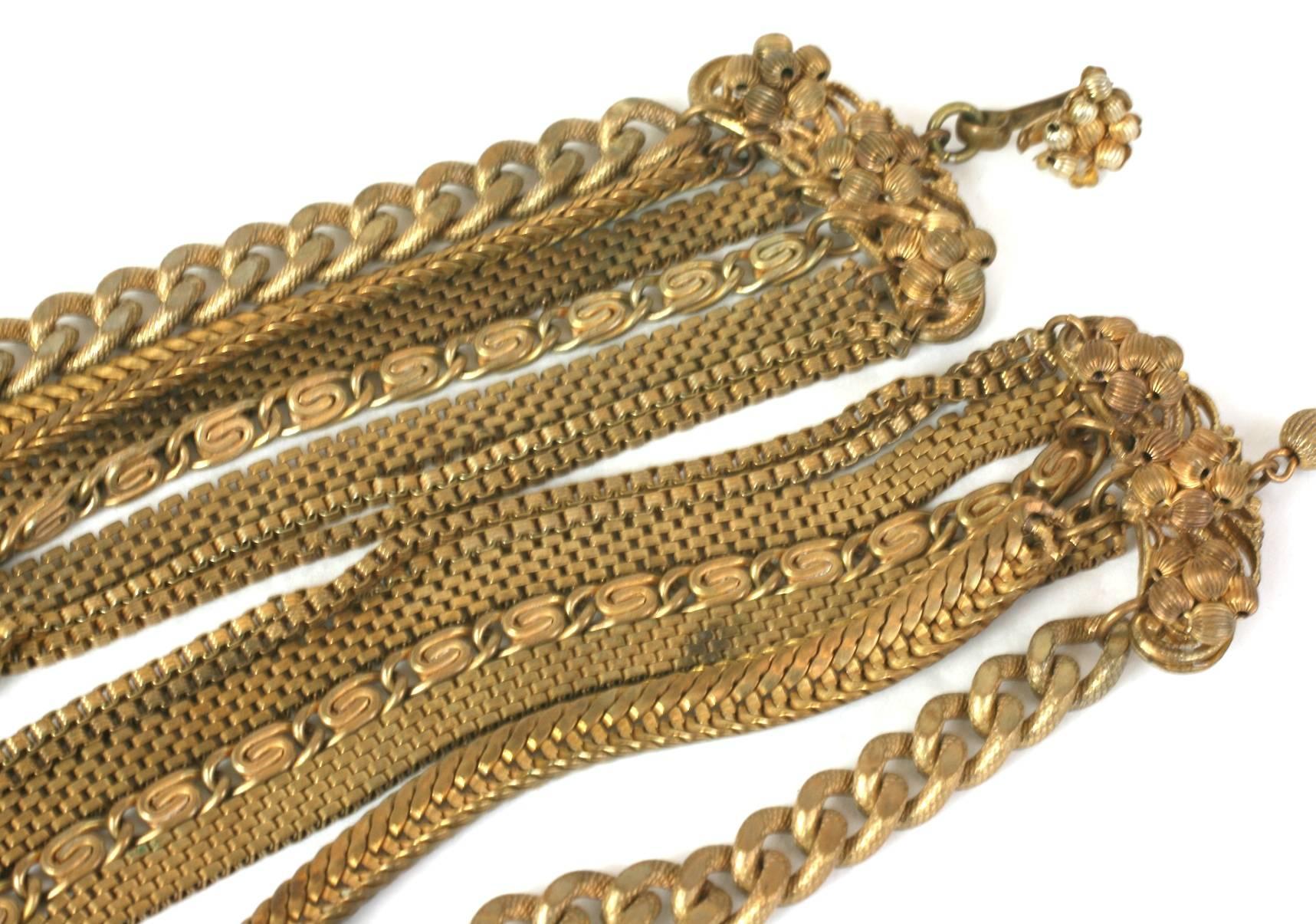 multiple gold chain necklace