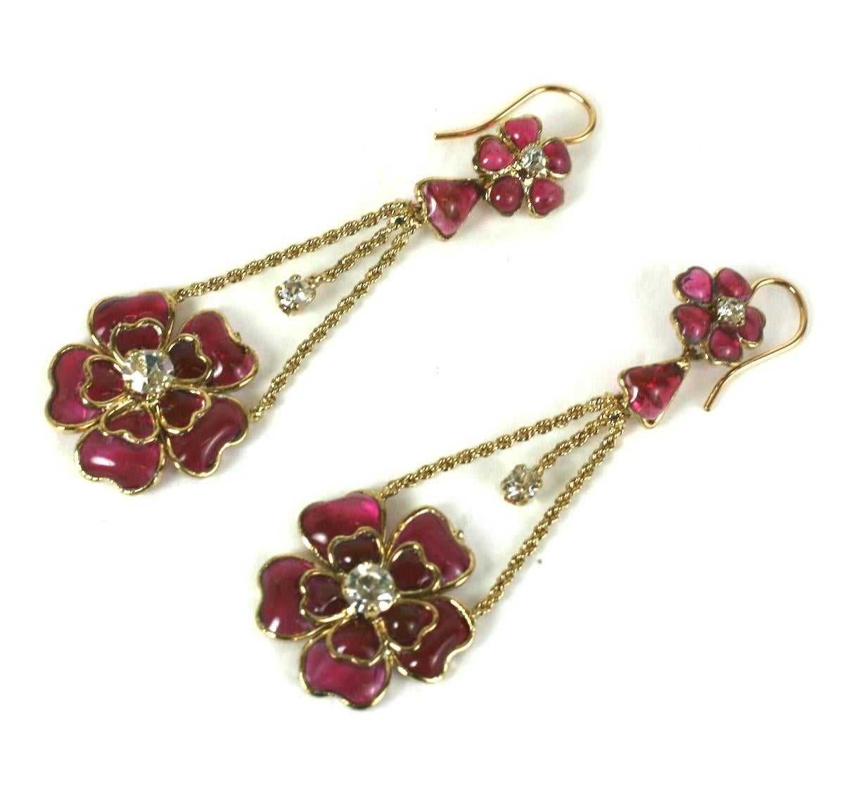 Napoleon III MWLC Second Empire Style Long Drop Earrings For Sale