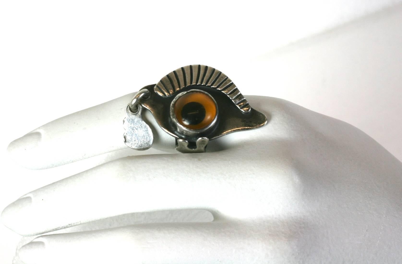 Women's or Men's Rare Sam Kramer Eye Ring For Sale