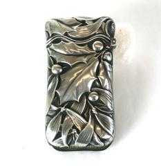 Charming Victorian Matchsafe, Holly and Mistletoe, Whiting and Co.
