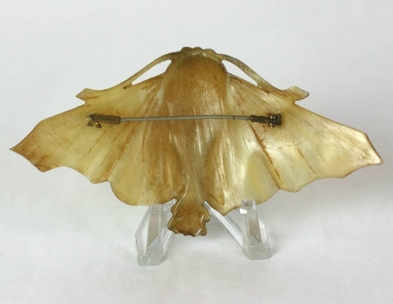 Women's French Art Nouveau Naturalistic Papillon De Nuit Brooch  Brooch For Sale