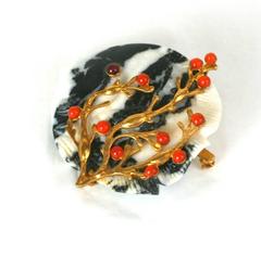 MWLC Zebra Agate Angel Fish Brooch