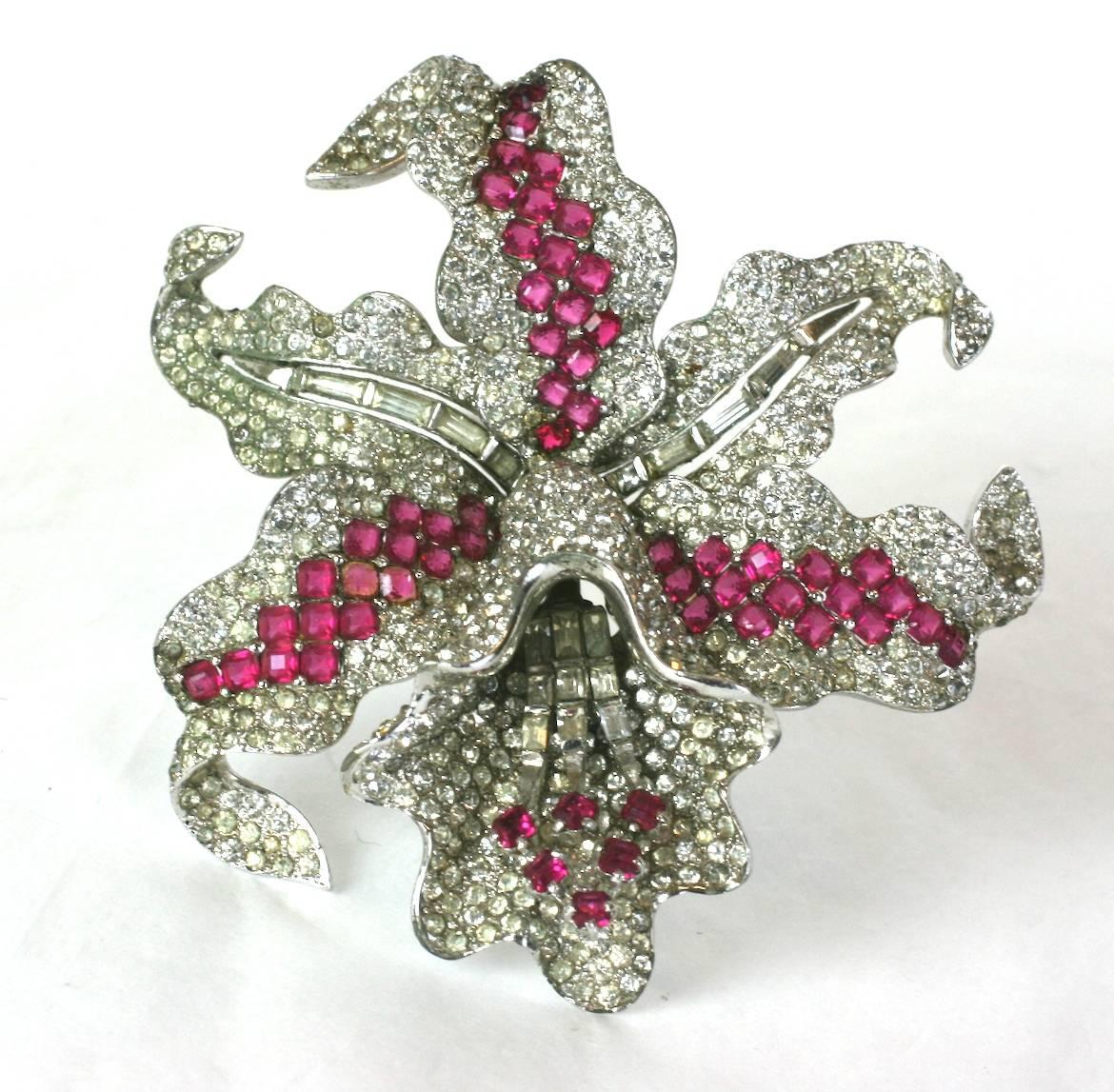 Art Deco Extraordinary Marcel Boucher Early Orchid Brooch For Sale