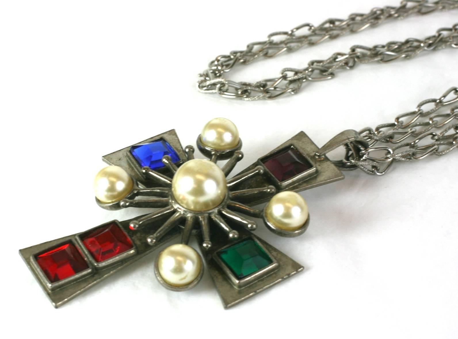 saint laurent cross necklace