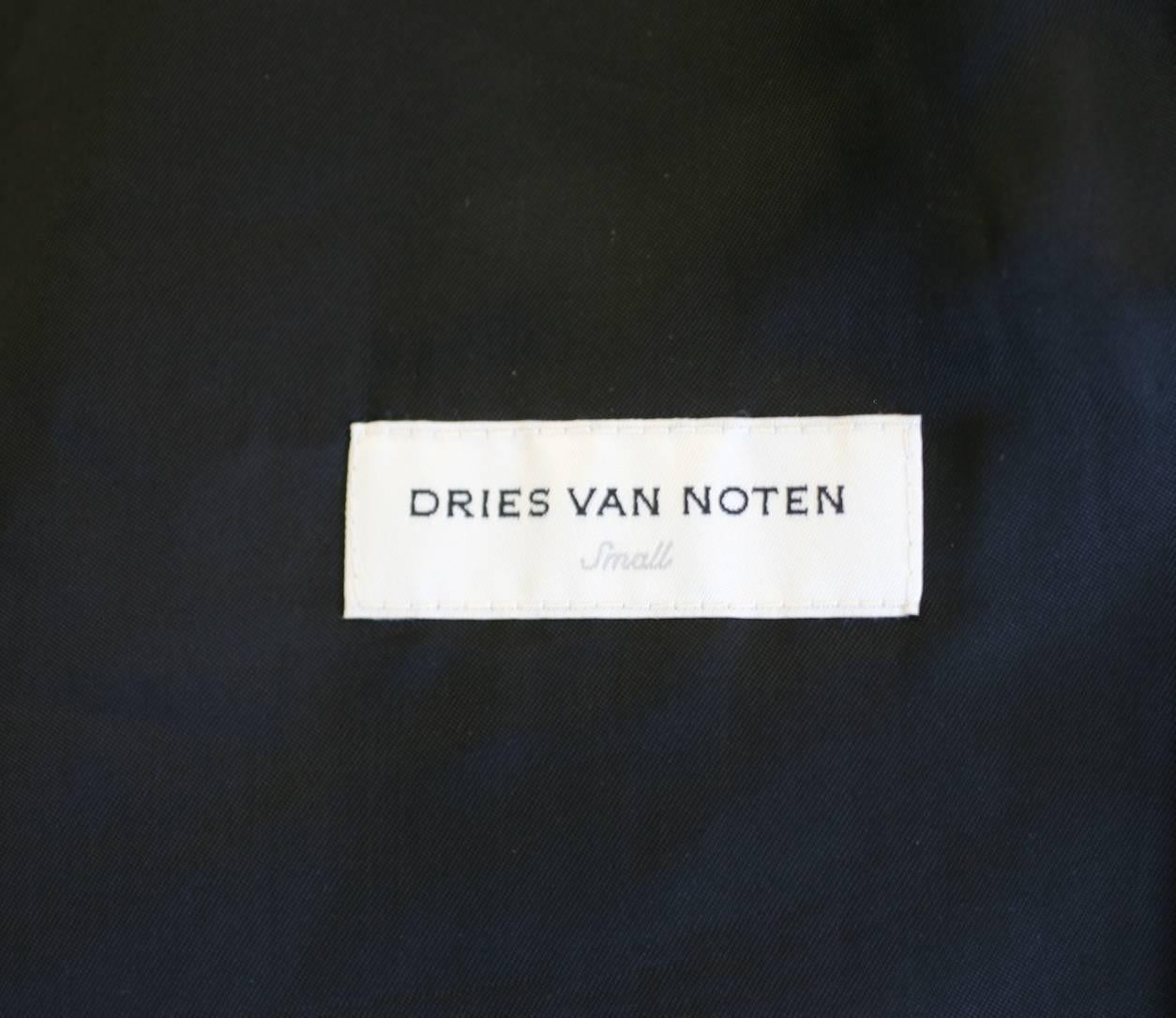Dries Van Noten Navy Cloque Coat/Dress In Excellent Condition In New York, NY
