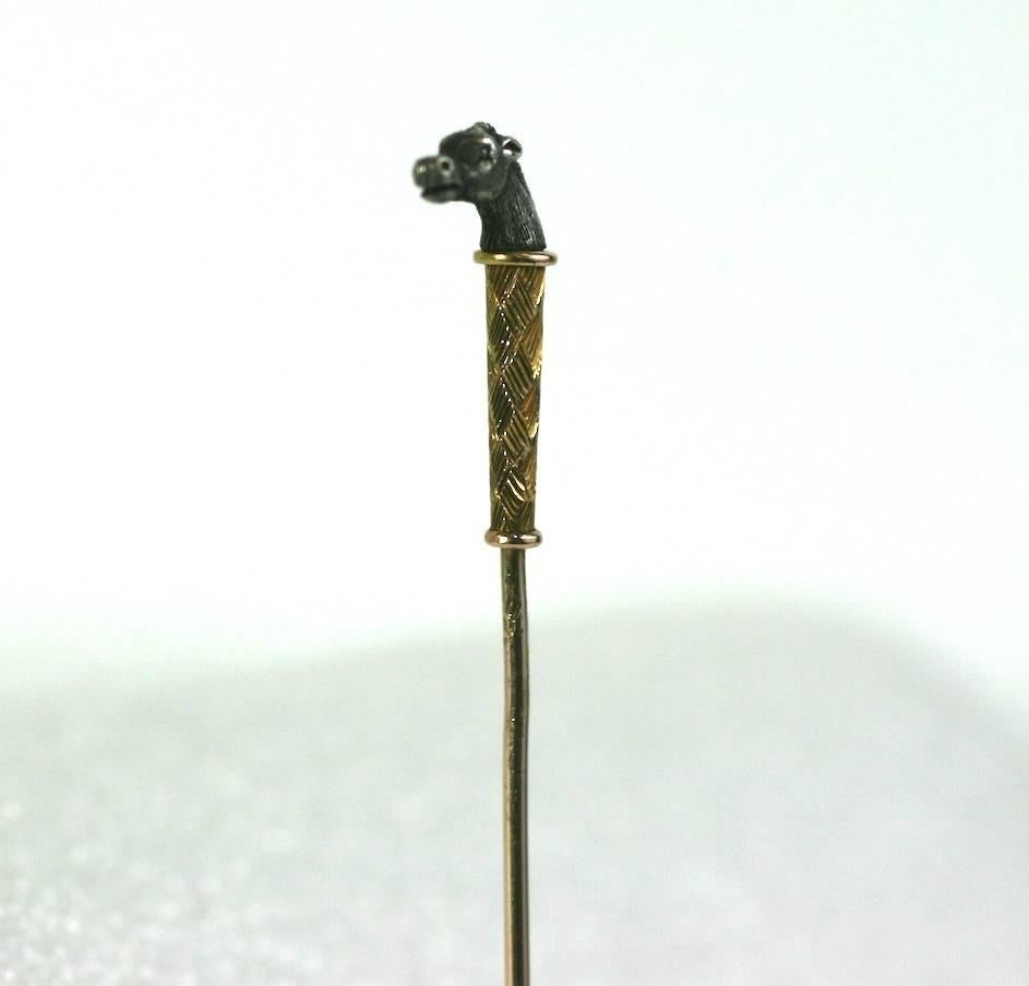 Victorian Horse Head Stickpin In Excellent Condition For Sale In New York, NY