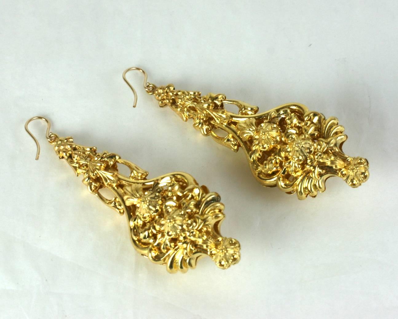 Georgian 19th Century Massive Pinchbeck Earrings For Sale