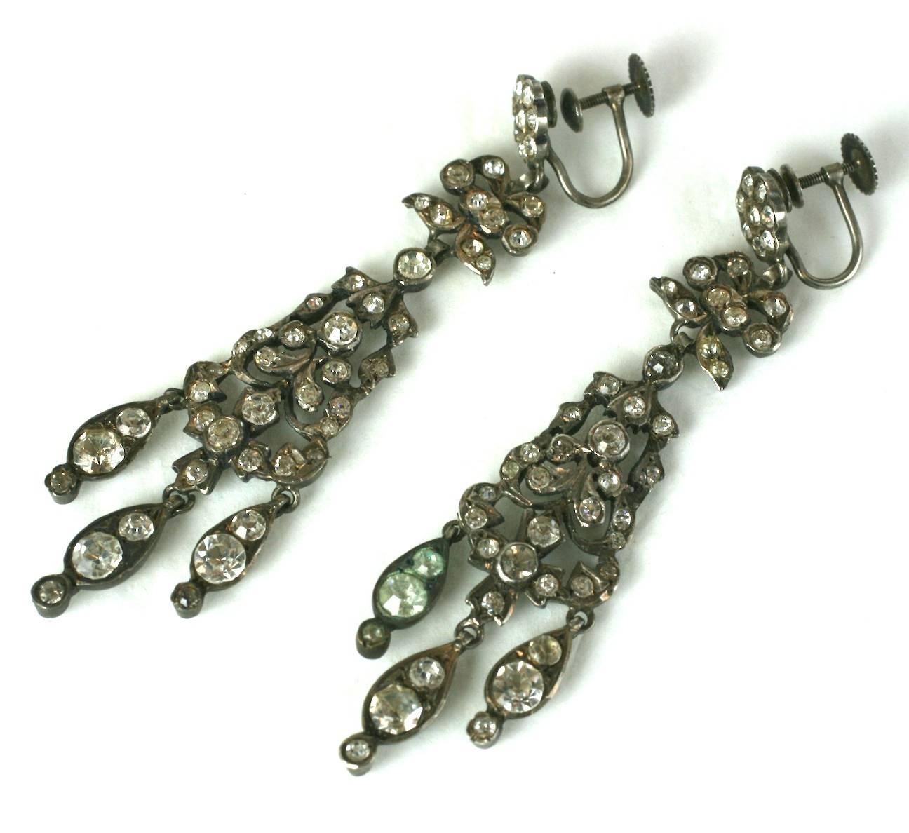 Long Victorian Paste Earrings For Sale 1