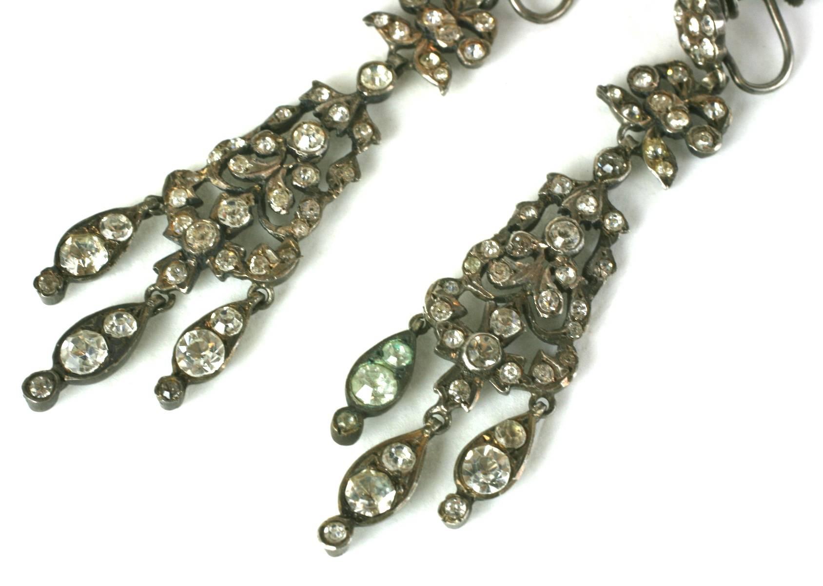 Long Victorian Paste Earrings For Sale 2