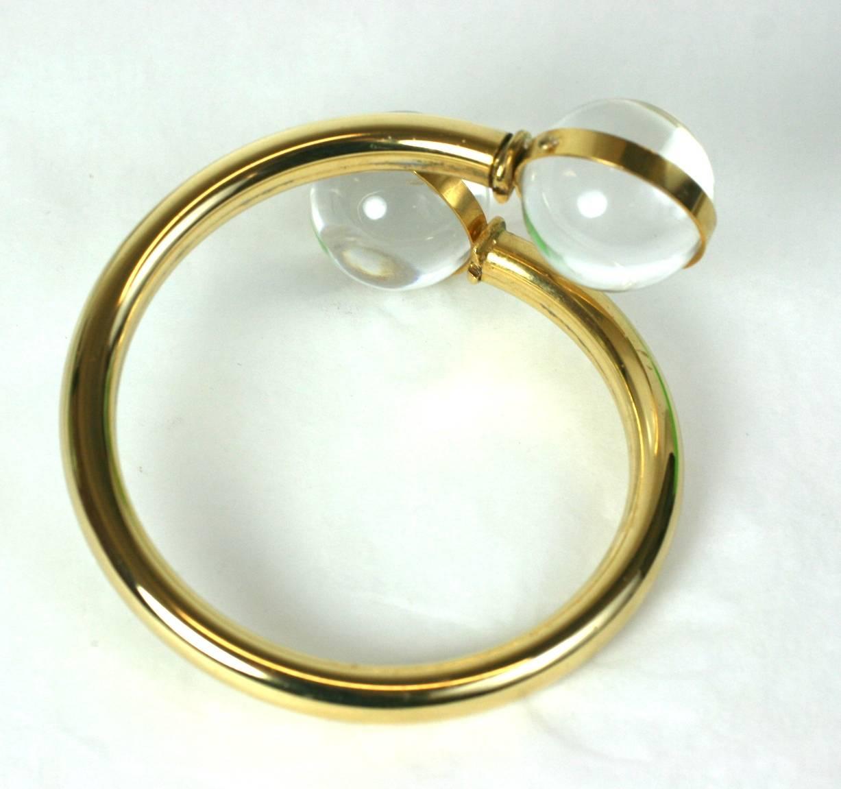 Lucite Sphere Bypass Bangle In Excellent Condition In New York, NY