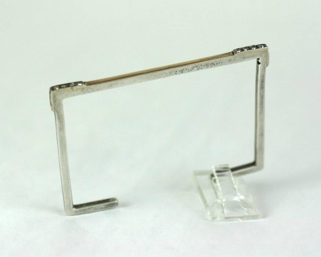 Unusual Modernist Rectangular Bangle, M&J Savitt In Excellent Condition For Sale In New York, NY