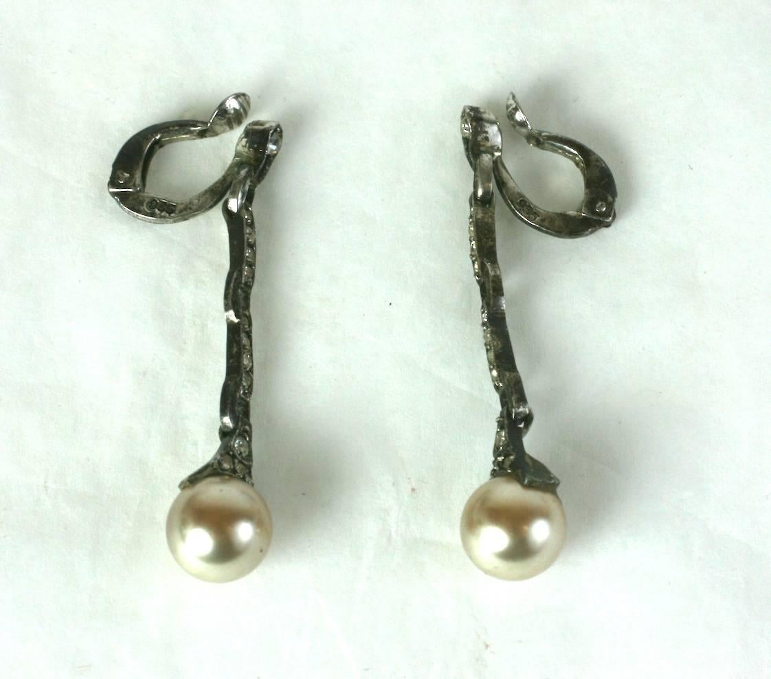 Boucles d'oreilles en goutte en pâte Art déco français Pour femmes en vente