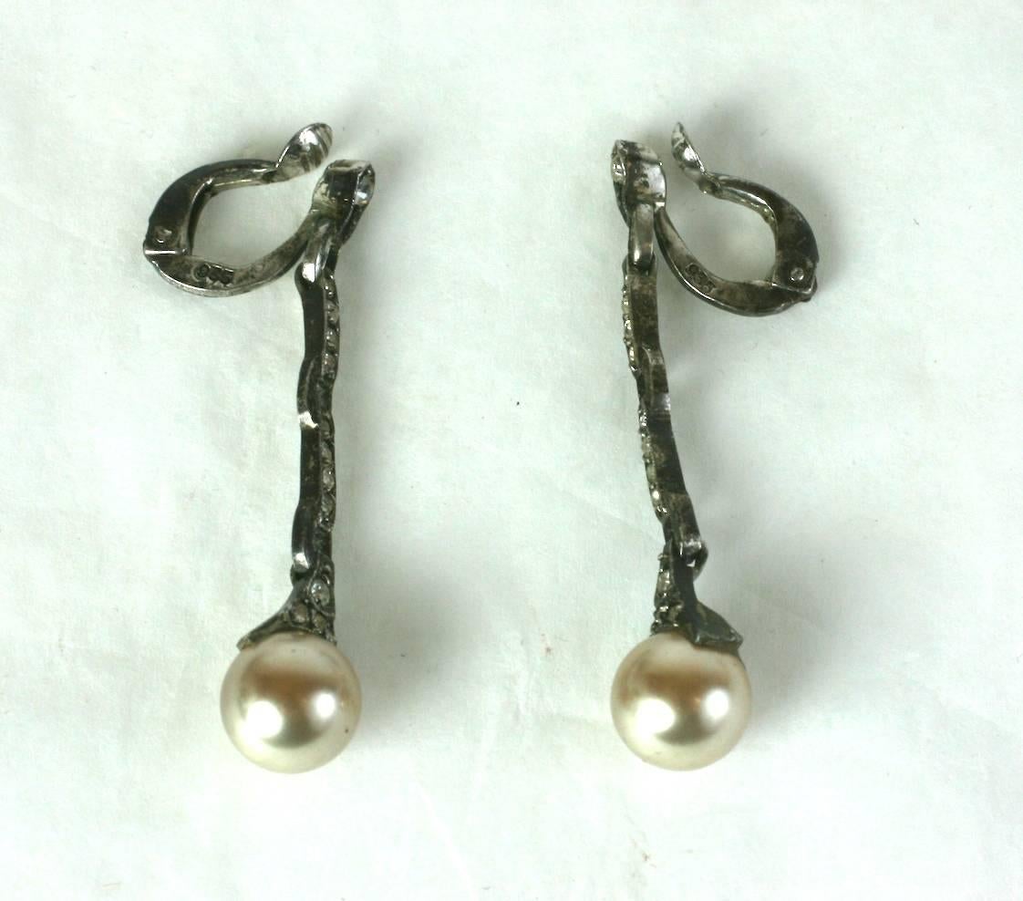 Women's French Art Deco Paste Drop Earclips For Sale