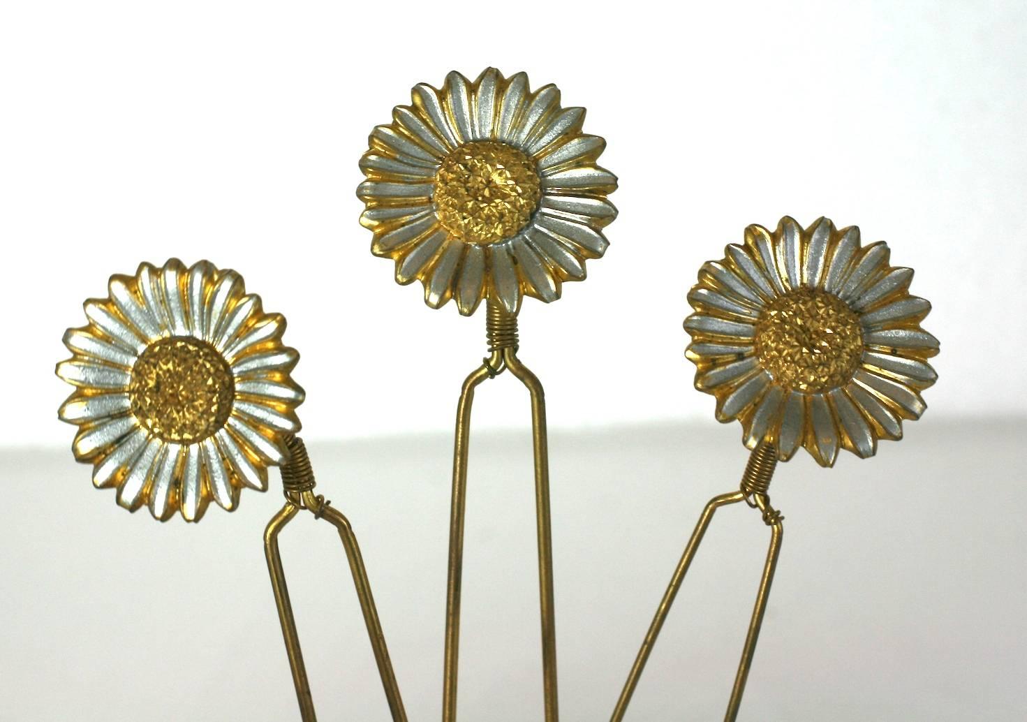 Women's Charming Victorian Tremblant Sunflower Hair Picks For Sale