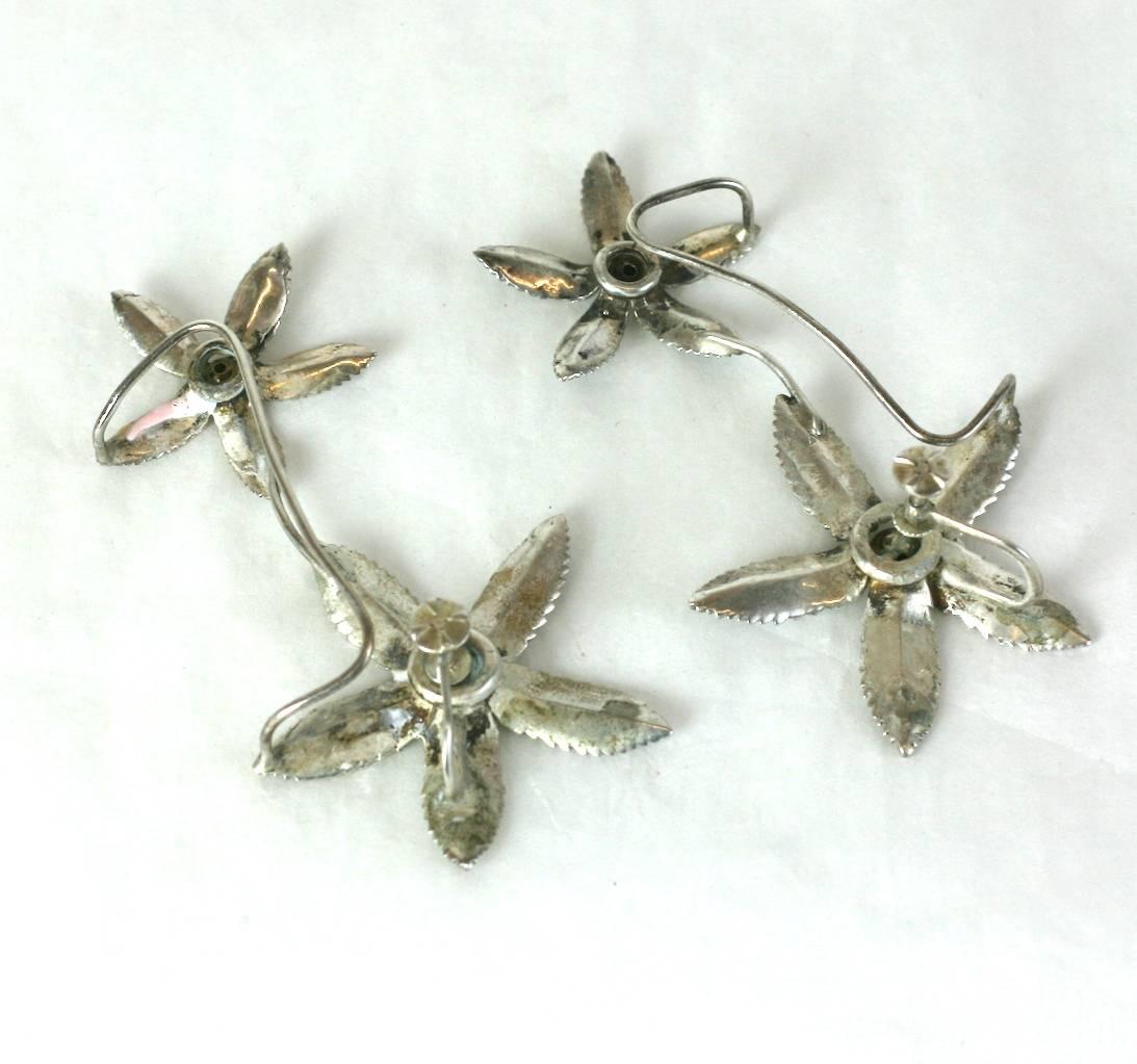 Amazing Sterling Floral Ear Cuffs In Excellent Condition For Sale In New York, NY