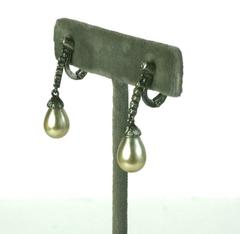 Art Deco Paste Drop Earclips