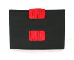 Valentino Faille and Pleated Satin Clutch with Jeweled Chain