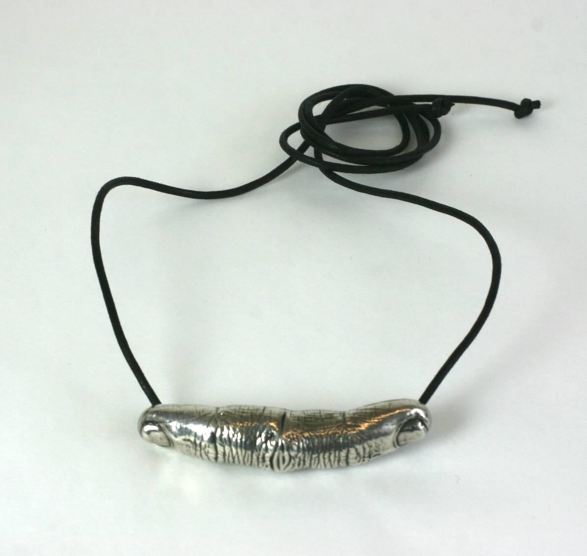 Surreal Sterling Finger Necklace In Excellent Condition For Sale In New York, NY