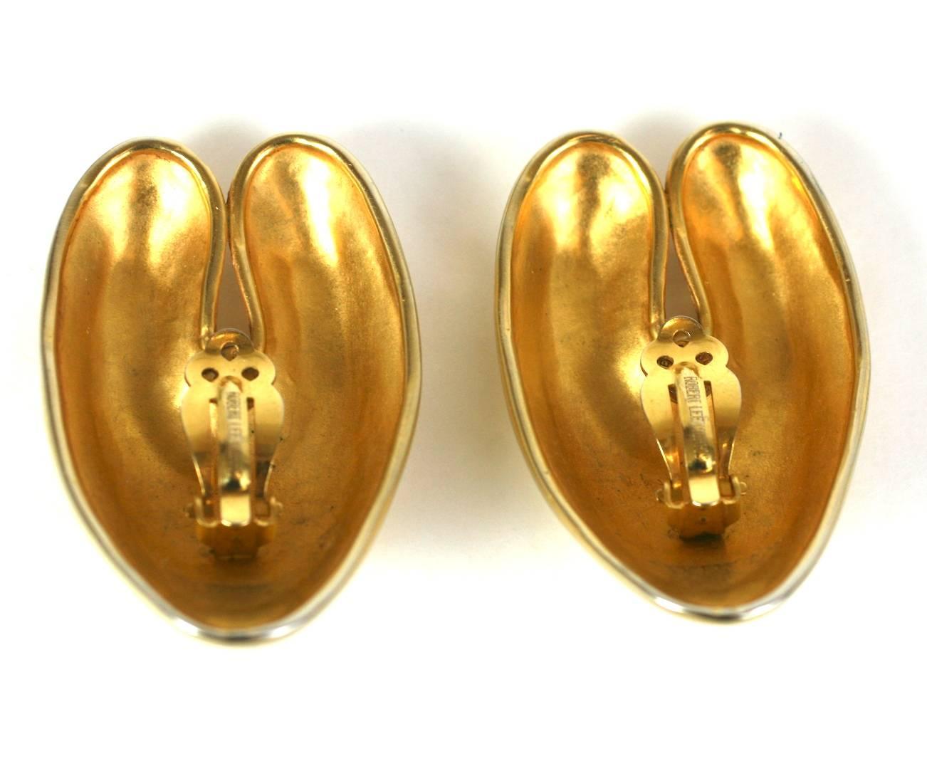 Robert Lee Morris Matte Gold Ear Clips 1