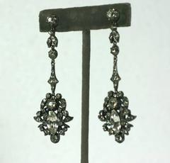 Long Victorian Articulated Paste Earrings