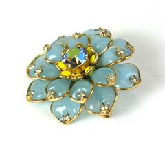 MWLC Aquamarine Pave Zinnia Brooch