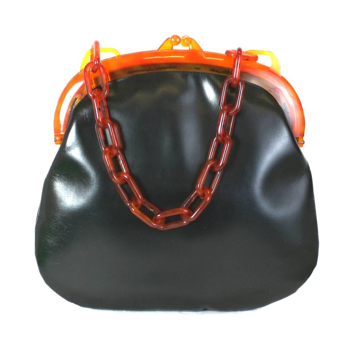 Koret Bakelite Trimmed Double Pouch Bag For Sale at 1stDibs | bakelite bag