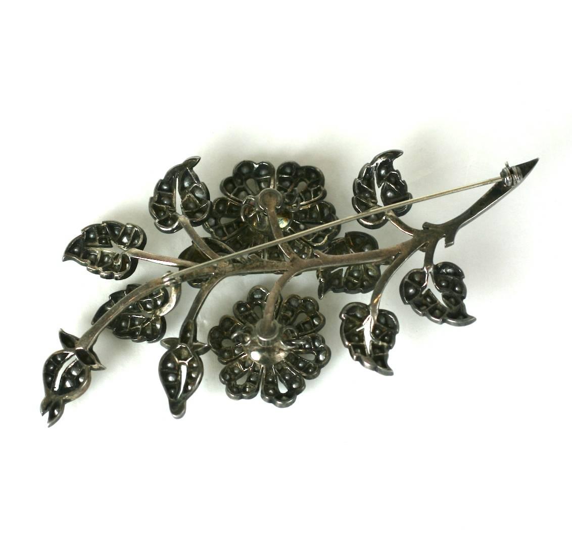 Victorian Paste Tremblant Corsage Brooch In Excellent Condition In New York, NY