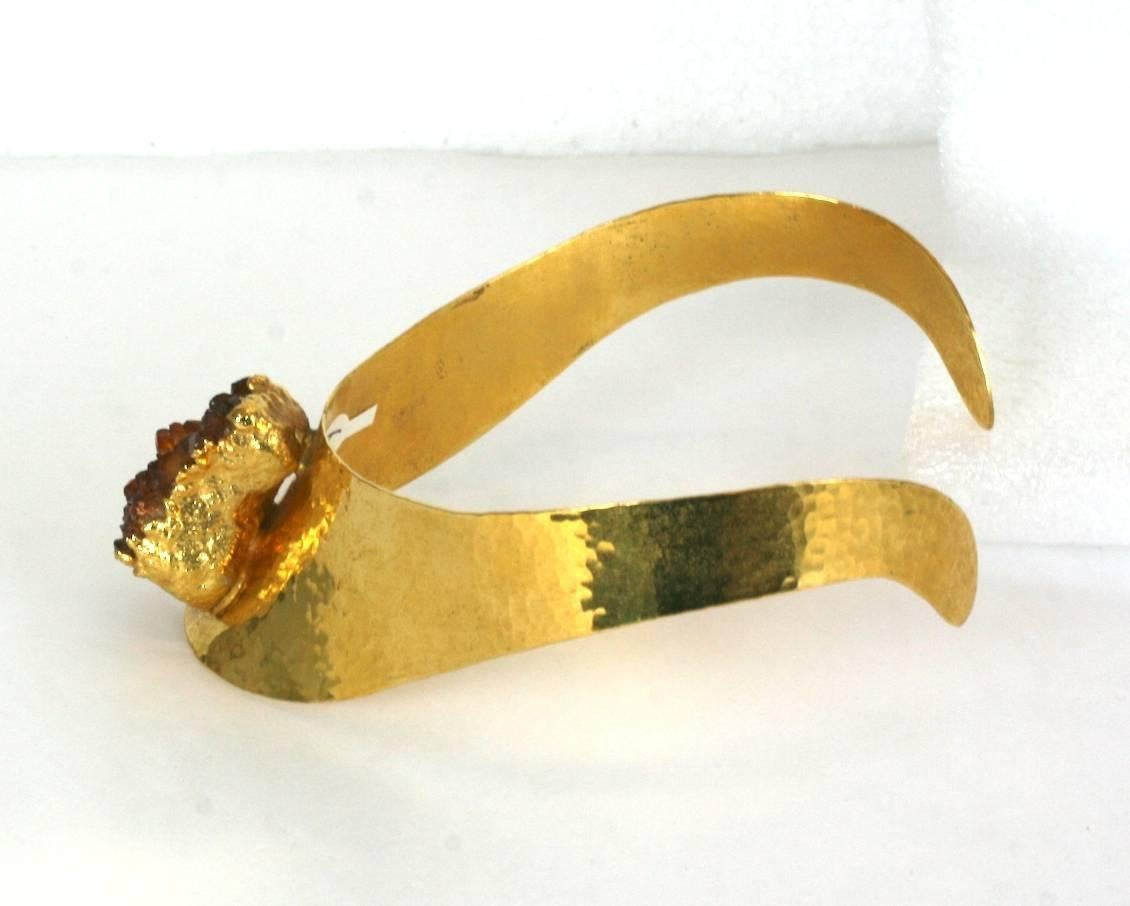 Pauline Trigere Citrine Geode Collar In Excellent Condition For Sale In New York, NY