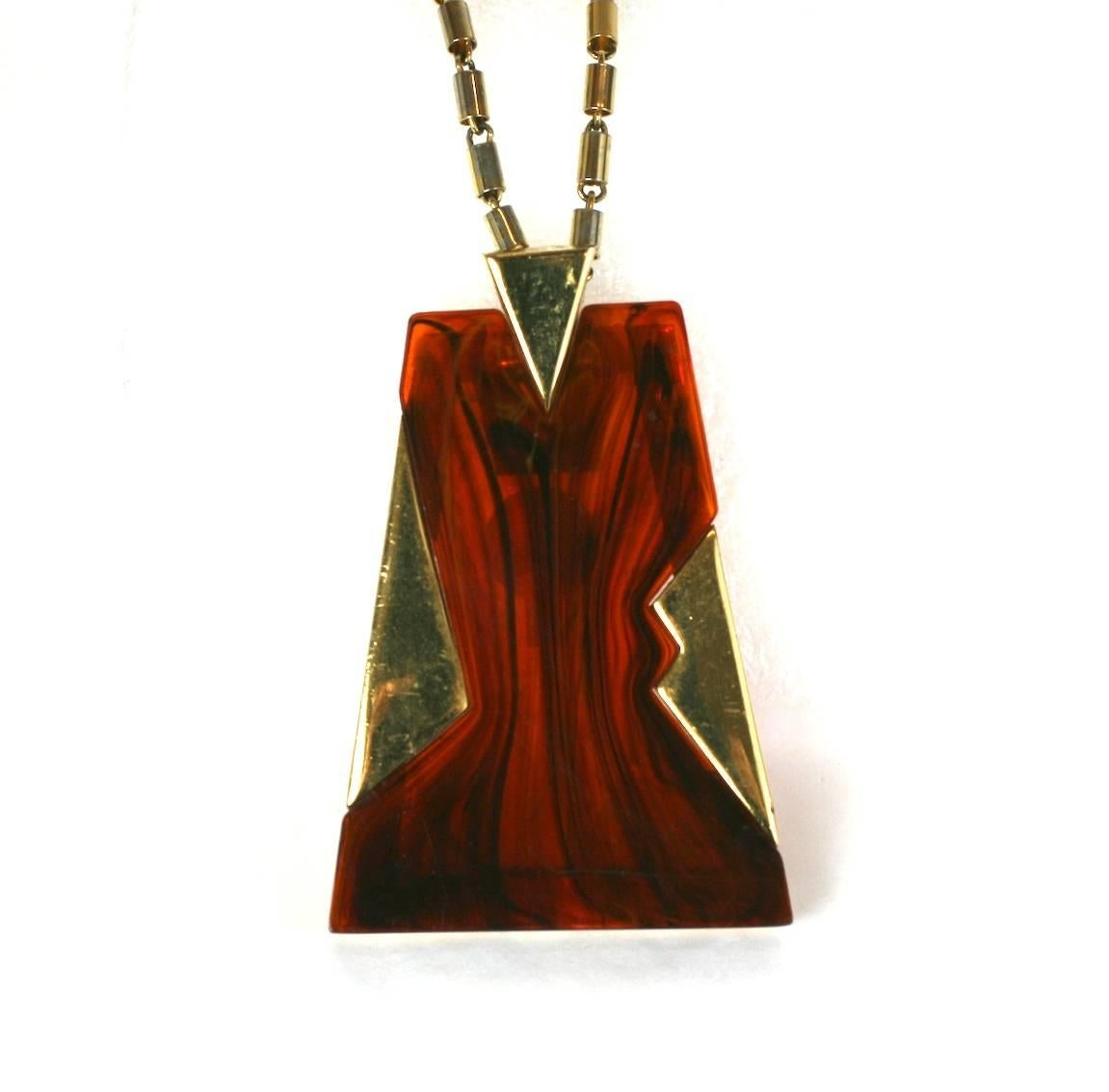 Trifari Art Deco Style Bakelite Pendant In Excellent Condition For Sale In New York, NY