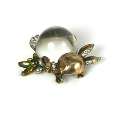 Trifari Alfred Philippe Jelly Belly Rabbit Brooch