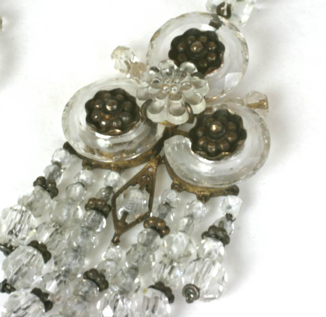 Wonderful Chinese Art Deco Rock Crystal Fringe Earrings For Sale 4