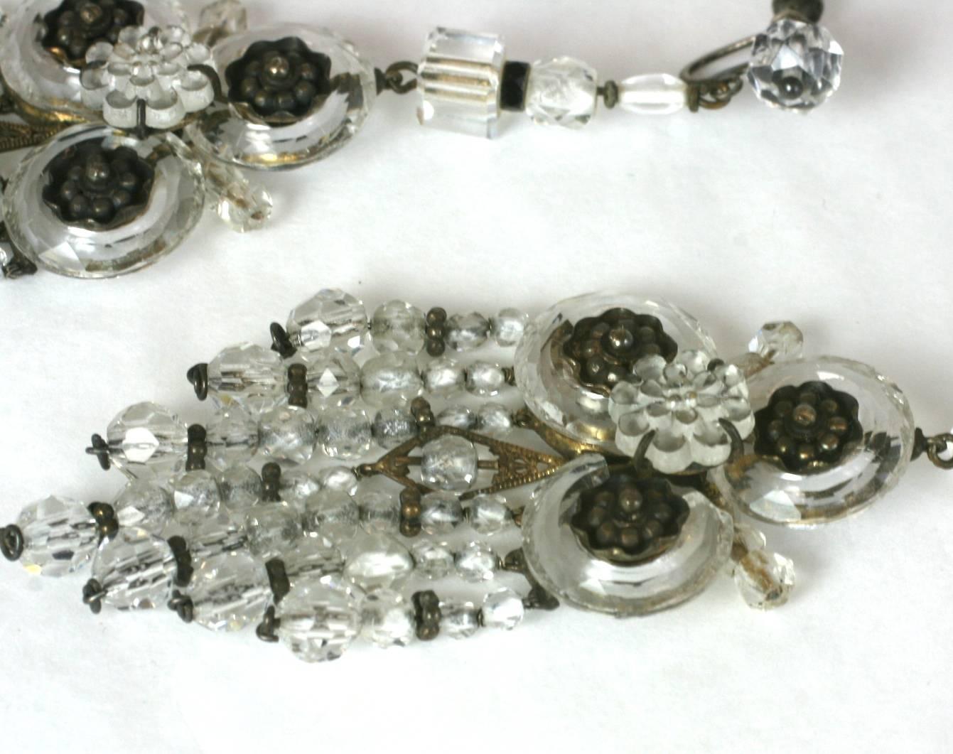 Wonderful Chinese Art Deco Rock Crystal Fringe Earrings For Sale 3