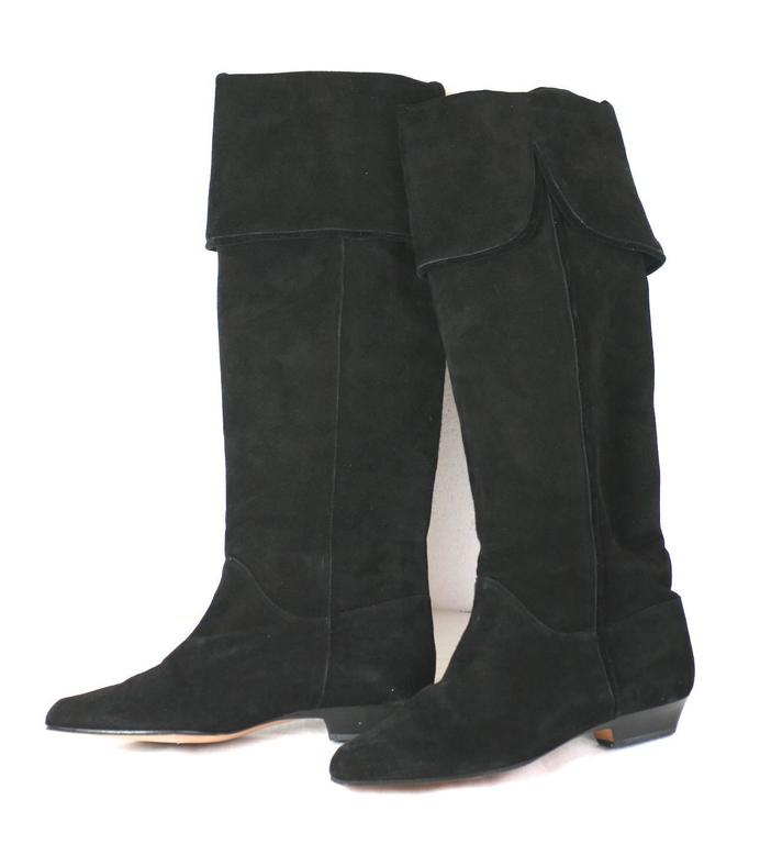Yves Saint Laurent High Black Suede Boots For Sale at 1stDibs | ysl ...