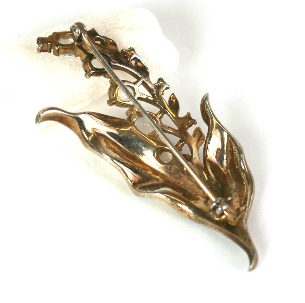 Art Deco Trifari Alfred Philippe Sterling Lilly of the Valley Brooch