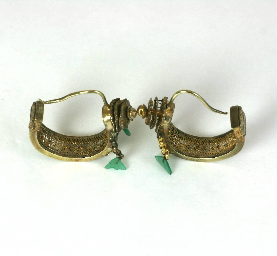 Antique Chinese Filigree Hoops For Sale 2