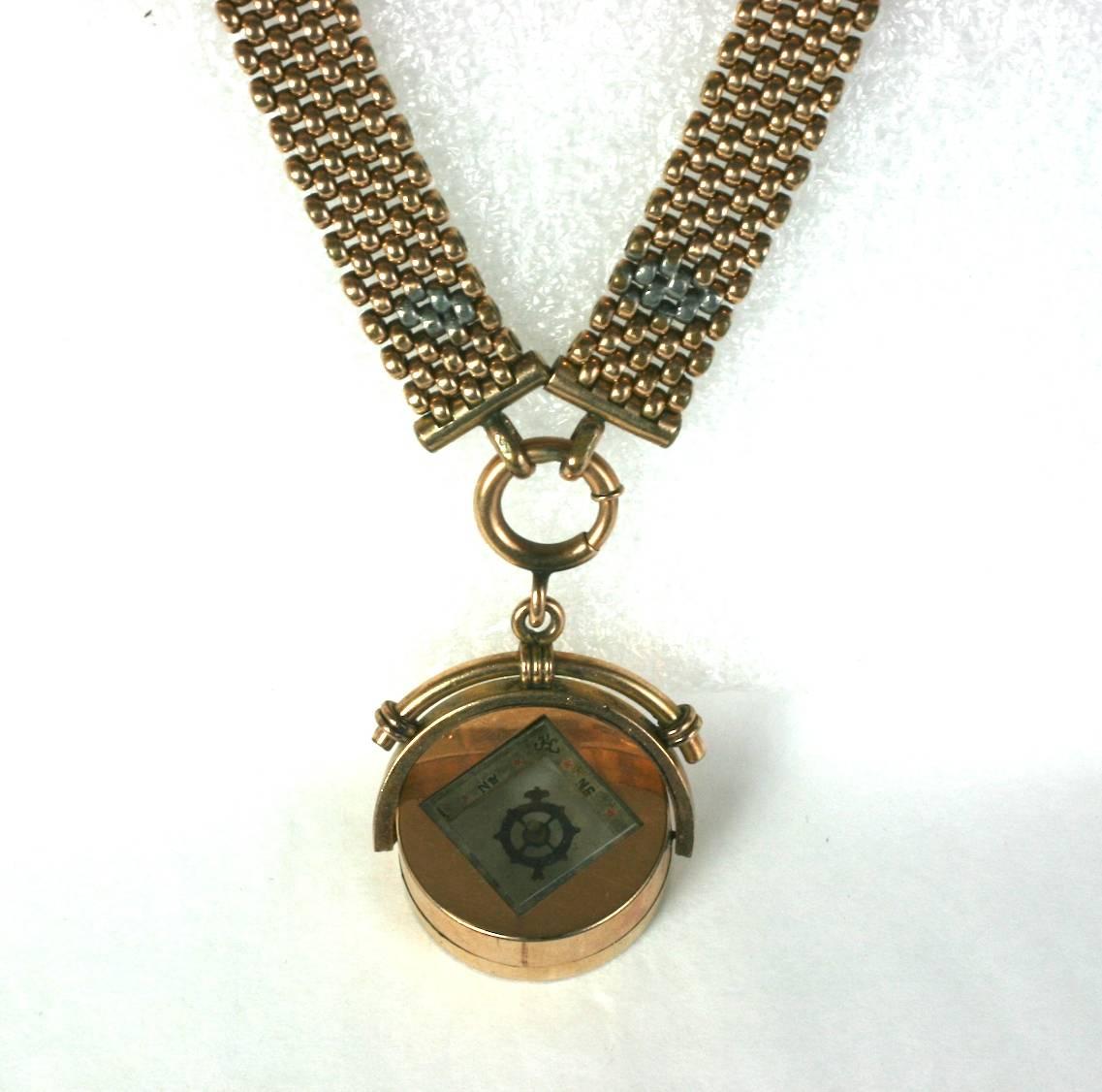 Viktorianische drehbare Kompass-Halskette, Studio VL im Zustand „Hervorragend“ im Angebot in New York, NY