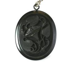 Victorian Gutta Percha Pendant Necklace