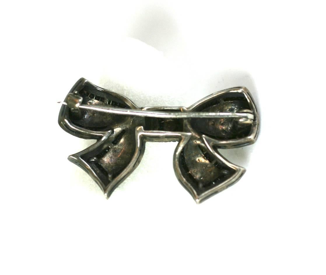 Women's Art Deco Crystal Paste Bow Brooch For Sale