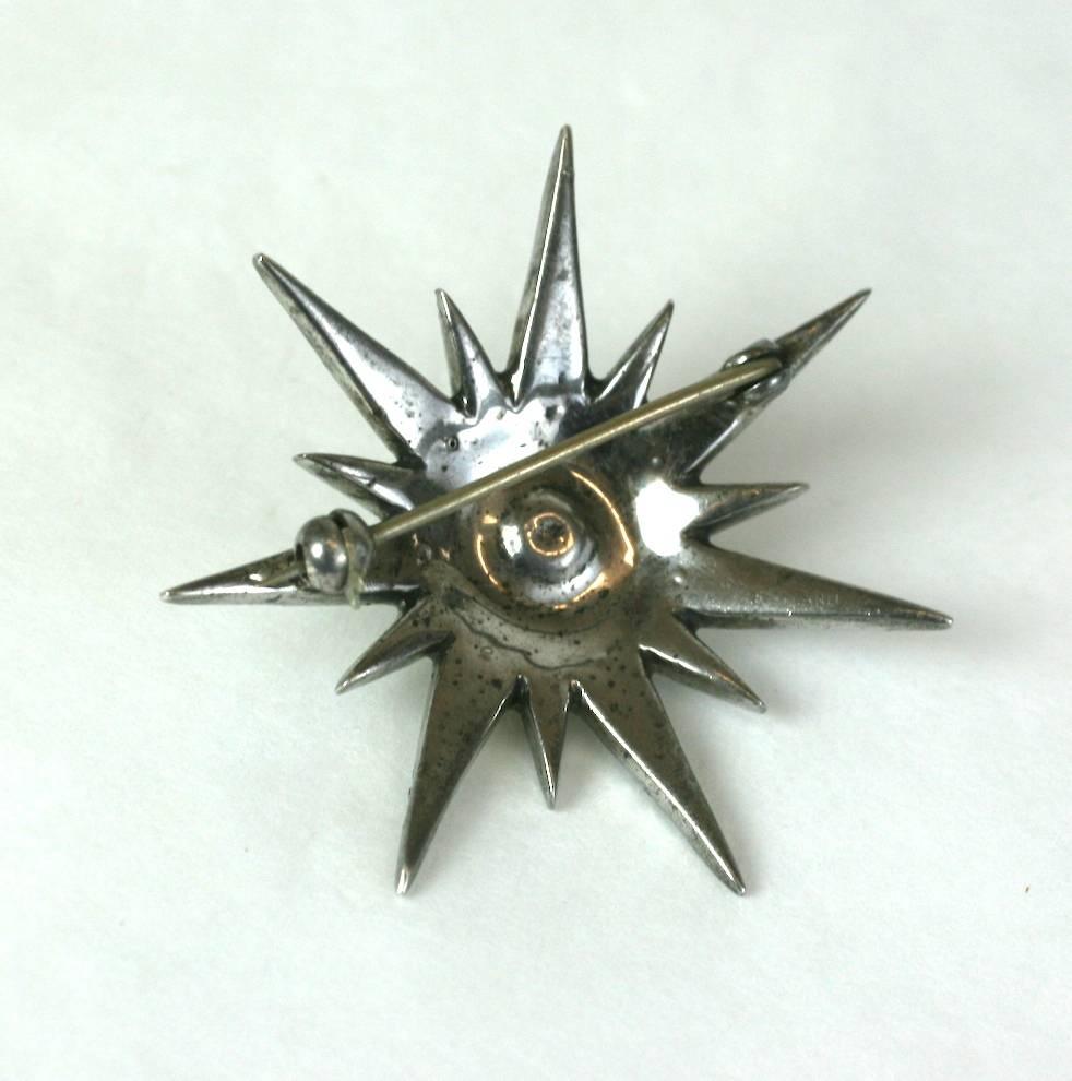 Edwardian Paste Starburst Brooch In Excellent Condition In New York, NY