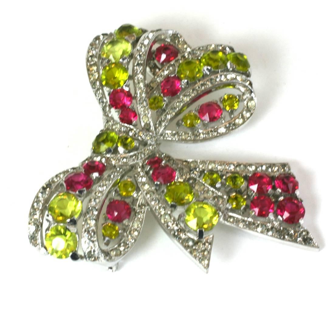 Exceptional Marcel Boucher Art Deco Bow Brooch In Excellent Condition In New York, NY