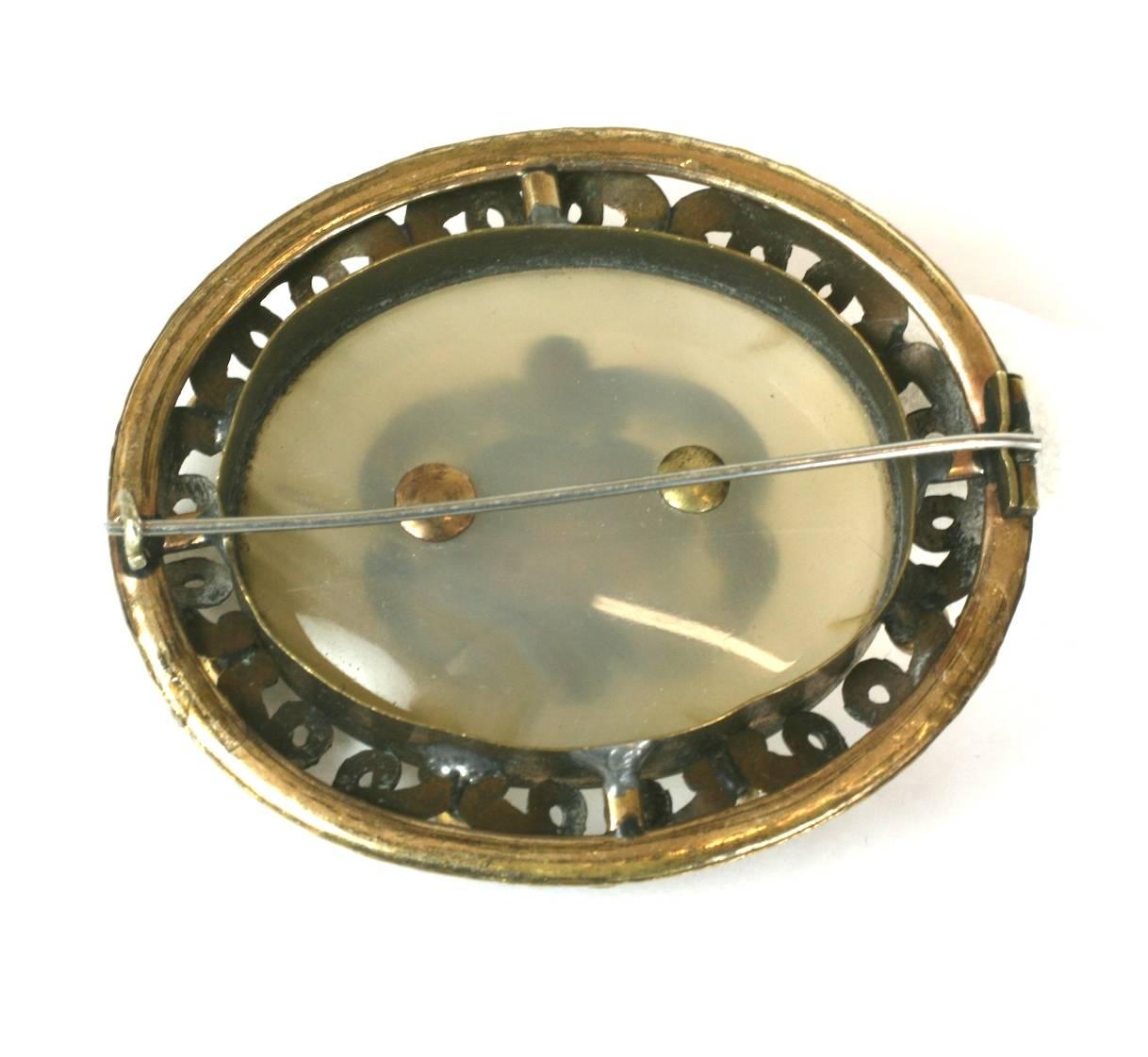 Large Victorian Agate Brooch  In Excellent Condition For Sale In New York, NY