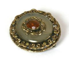Large Victorian Agate Brooch