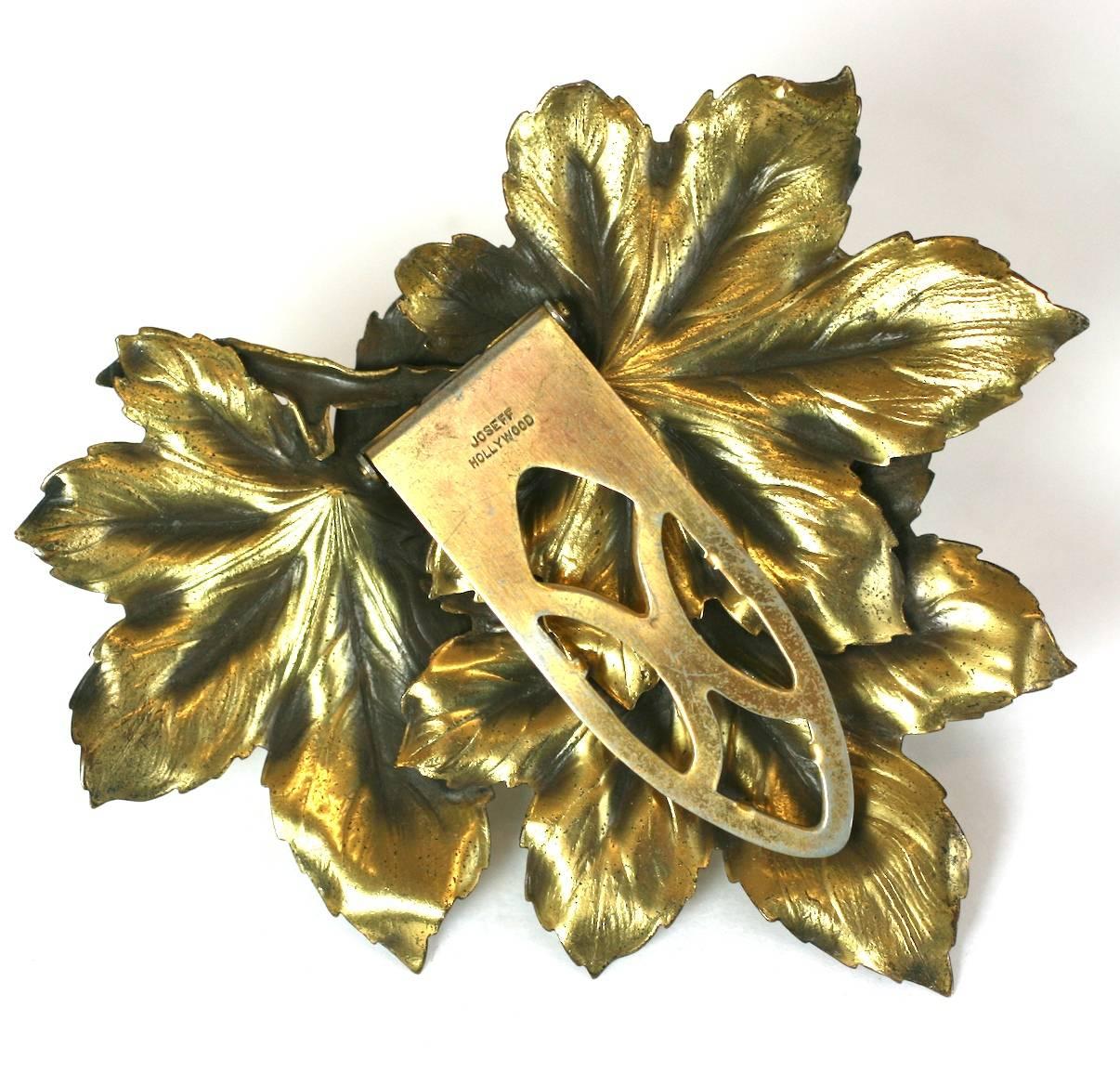 Retro Joseff of Hollywood Leaf Clip For Sale