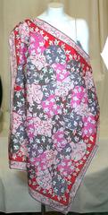 Emilio Pucci Pink and Red Floral Cotton Scarf